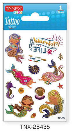 Tanex 7,5x10,5mm Deniz Kızı Mini Tatoo Etiket TNX-26435