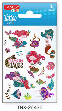 Tanex 7,5x10,5mm Deniz Kızı Mini Tatoo Etiket TNX-26436