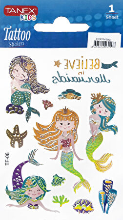Tanex 7,5x10,5mm Deniz Kızı Mini Tatoo Etiket TNX-26438