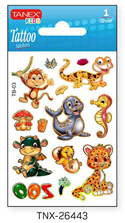 Tanex 7,5x10,5mm Safari Mini Tatoo Etiket TNX-26443