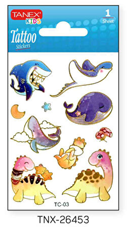 Tanex 7,5x10,5mm Neşeli Mini Tatoo Etiket TNX-26453