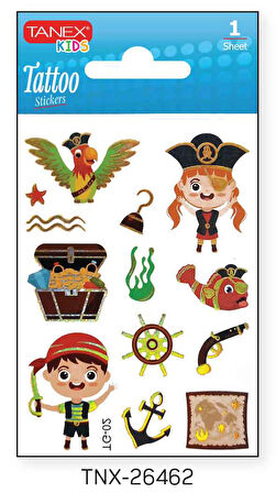 Tanex 7,5x10,5mm Sevimli Korsan Mini Tatoo TNX-26462