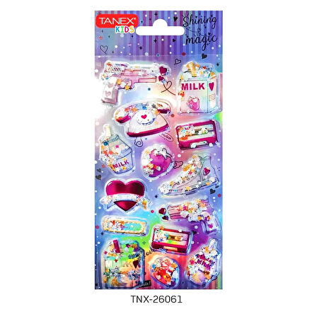 Tanex Kids Sticker Pullu Simli Shining Magic Serisi14 Parça (26061)