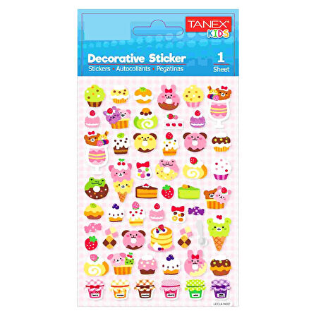 Tanex Kids Sticker Puffy Pastane Serisi 53 Parça (25157)