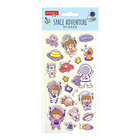 Tanex Space Adventure Stıcker-4 Puffy Etiket TNX-5085