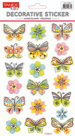 Tanex Sevimli Kelebek Serisi Puffy Etiketi TNX-25350
