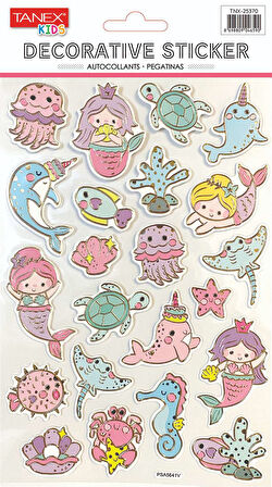 Tanex Yaldızlı Deniz Kızı Serisi Puffy Etiketi TNX-25370