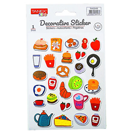 Tanex Kids Sticker Puffy Kahvaltı Serisi 27 Parça (25413)