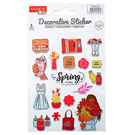 Tanex Kids Sticker Puffy Bahar Serisi 18 Parça (25424)
