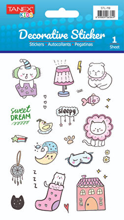 Tanex Sevimli Kedi Laklı Etiket STL-118