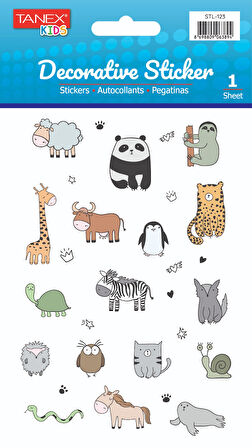 Tanex Safari Hayvanları Laklı Etiket STL-123