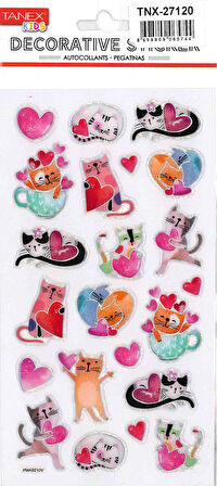 Tanex Puffy Aşık Kedi Etiket Serisi TNX-27120