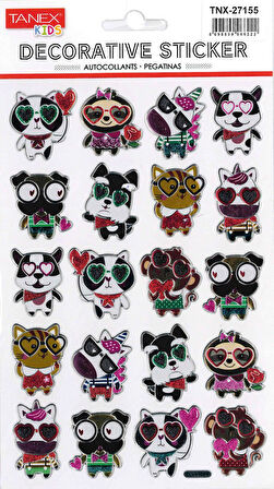 Tanex Komik Gözlüklü Kedi-Köpekler TNX-27155