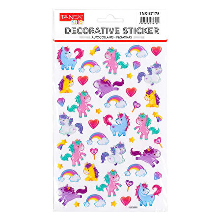 Tanex Kids Sticker Puffy Bebek Unicornlar Serisi (27178)