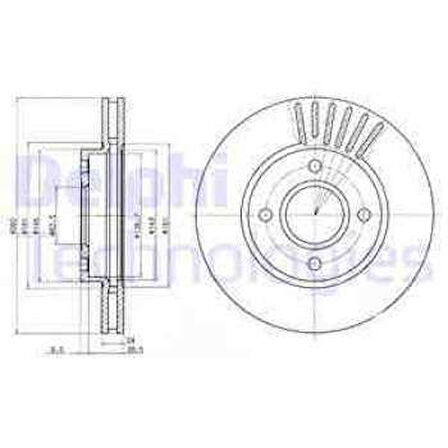 Ford On Fren Disk Aynası Mondeo II / III 92>00 Scorpıo 94>98 Cougar 98>001,6 16v / 1,8 / 2,0i 16v (260 X - Delphi Bg2699
