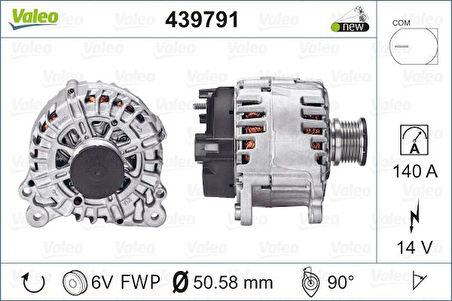 Vag Alternator 140a 14v Amarok Crafter 30 50 Transporter V 2,0 09> - Valeo 439791