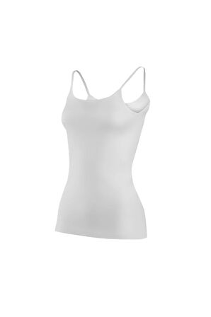 Kadın %100 Pamuk 3'lü Paket Ip Askılı Krem Atlet