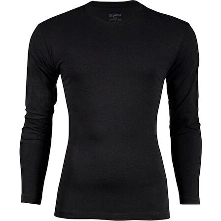 Yıldız 86 Siyah Likralı Uzun Kollu Erkek T-Shirt Atlet
