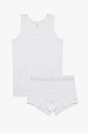 Yıldız 017 Beyaz Modal Kutulu Atlet Boxer Erkek Takımı