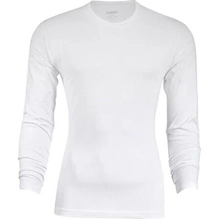 Yıldız 85 Beyaz Likralı Uzun Kol Erkek T-Shirt