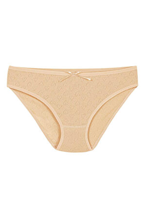 Yıldız 3576 Ten Ribana Kalpli Kadın Bikini Külot