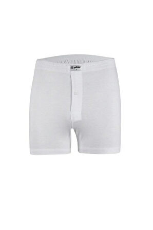 Yıldız 43 Beyaz Düz Renk Bol Kesim Erkek Boxer