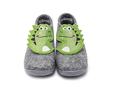 First Step Keçe 3 Boyutlu Panduf Ayakkabı Bebek Günlük Panduf Ayakkabı F-714-GRI Gri