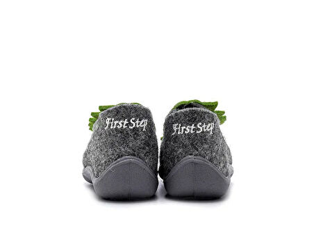 First Step Keçe 3 Boyutlu Panduf Ayakkabı Bebek Günlük Panduf Ayakkabı F-714-GRI Gri