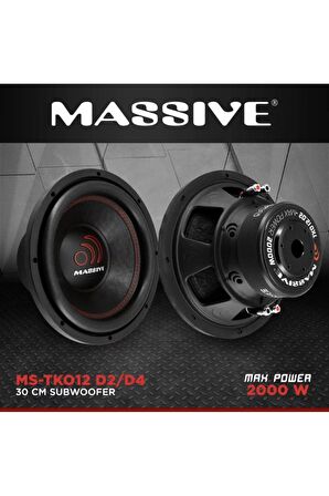 Ms-tko12 2000wat 800 Rms 30cm Subwoofer Bas Çift Bobin Kl