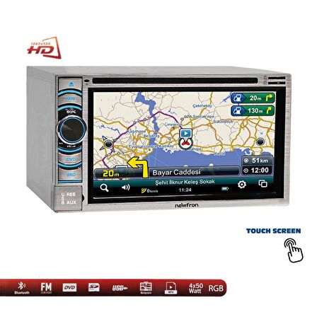 DOUBLE TEYP 6.2 4X50W GPS/DVD/BT/USB/SD/FM/AUX KAMERALI NEWFRON NF-N6201