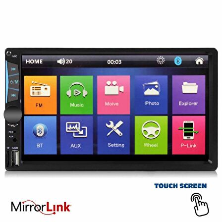 DOUBLE TEYP 7 4X45W MIRRORLINK BT/USB/SD/MP5/AUX/FM KAMERALI TOFAS SERİ KAMOSONIC KS-G751