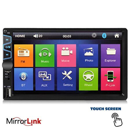 DOUBLE TEYP 7 4X45W MİRRORLİNK BT/USB/SD/FM/AUX KAMERALI KAMOSONIC KS-G752