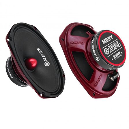 Reiss Audio RS-M69Y 250 Watt Max Power+100 Watt RMS Power+6x9 Oval Midrange 2 Li Paket Halinde