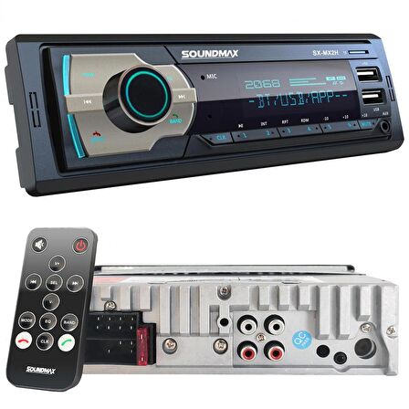 OTO TEYP 4X50W BT/2XUSB/SD/FM/AUX MOBİL APLİKASYON SOUNDMAX SX-MX2H
