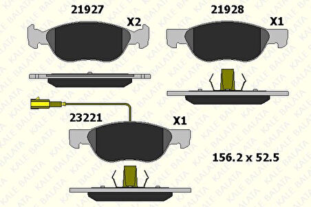 Fiat On Fren Balatası Marea 1,6 1,9 Td 96> Marea Weekend 1,6 I 1,8 I 1,9 Td 96>brava 1,9 D / Td 96>fisli - Kale B 21927 179 25 Ans