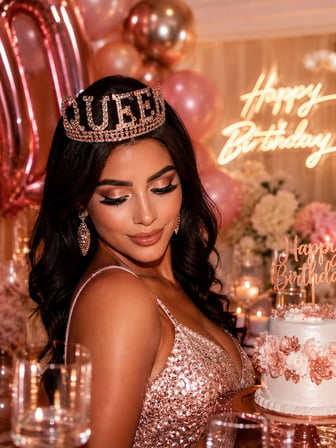 Queen Rose Gold Taşlı Lüks Taç Parti Kostüm Doğum Günü Aksesuarı Dekoru
