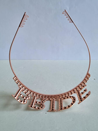 Taç Bride Metal Taşlı lüks gelin taçı rose gold üSTTEN GEÇİRMELİ