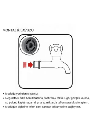 Tekli Bahçe Musluğu Gömme Debi Regülatörü 11L/DK | R1/2 Uyumlu | Bahçede %50’ye Varan Su Tasarrufu