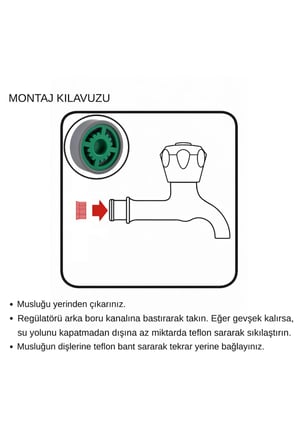 Tekli Bahçe Musluğu Gömme Debi Regülatörü 7 L/DK | R1/2 Uyumlu | Bahçede %70’e Varan Su Tasarrufu