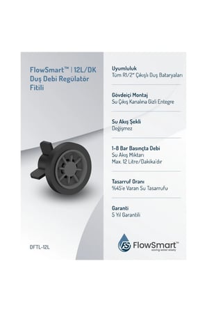 Duş Debi Regülatör Fitili 12L/DK | Duşta %45’e Varan Su Tasarrufu | R1/2 Uyumlu