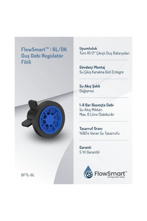 Duş Debi Regülatör Fitili 6L/DK | Duşta %80’e Varan Su Tasarrufu | R1/2 Uyumlu