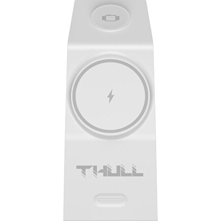 THL-WSC-D12 3’ü 1 Arada Kablosuz Şarj Standı iPhone Akıllı Telefon Airpods ve Apple Watch Uyumlu 15W Hızlı Şarj Cihazı