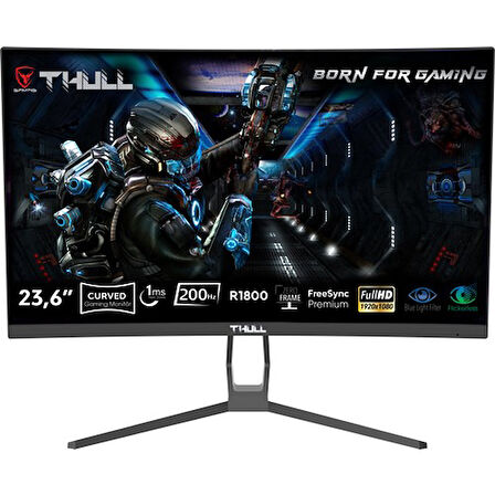 Thull Vision 23,6'' 1ms 200Hz Freesync Fhd LED (Hdmı+Dp) Va Frameless Curved Gaming Monitör TG-VSN236C-200