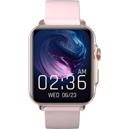 Thull Tw3-02 Rose Gold Case Akıllı Saat + Kırmızı Slıkon Kordon