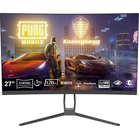 Thull Vision TG-VSN27C-120 27” 120Hz 1ms Freesync+Gsync  Fhd LED (Hdmı+Dp) Va Frameless Curved Gaming Monitör