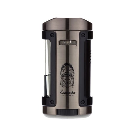 Lubinski Sehpalı Kılıflı Dört Torch Puro Çakmağı Gunmetal-Siyah LB-707