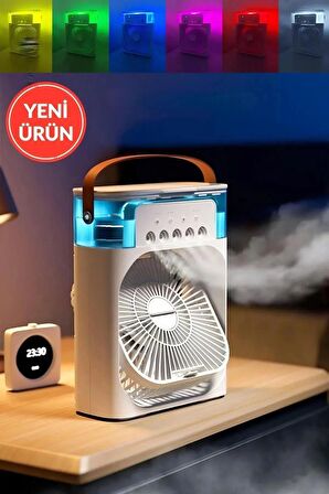 Ultrasonik Hava Vantilatörü Nemlendirici Fan Buhar Makinesi Rgb