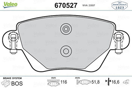 Renault Arka Fren Balatası Kangoo 1,5dci 1,9dti 1.4 1.6 01> Mondeo III 00 04 - Valeo 670527
