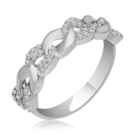 Zirkon Taşlı  925 Ayar Gümüş Kadın Yüzük