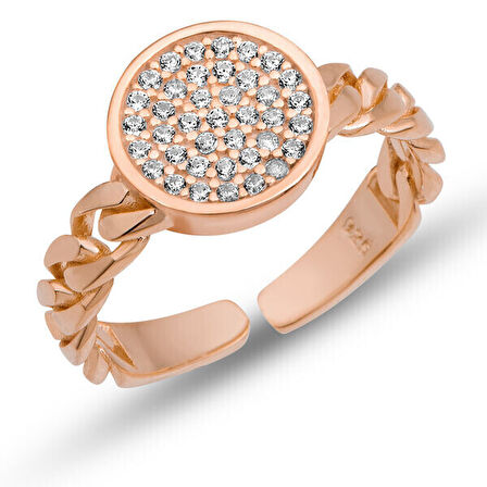 Rose Ayarlanabilen 925 Ayar Gümüş  Kadın Yüzük